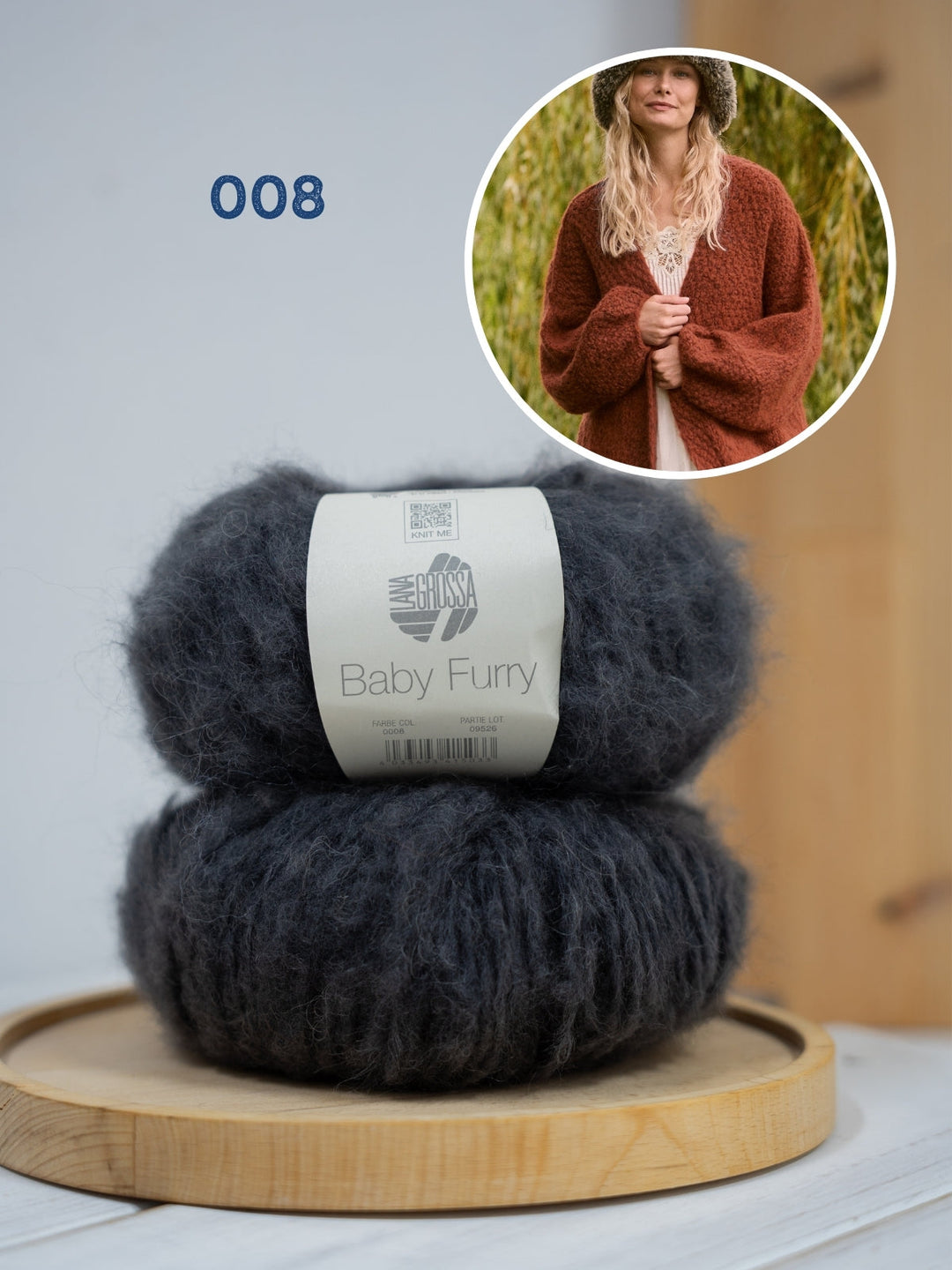 Strickpaket Baby Furry Jacke mit Ballonärmeln