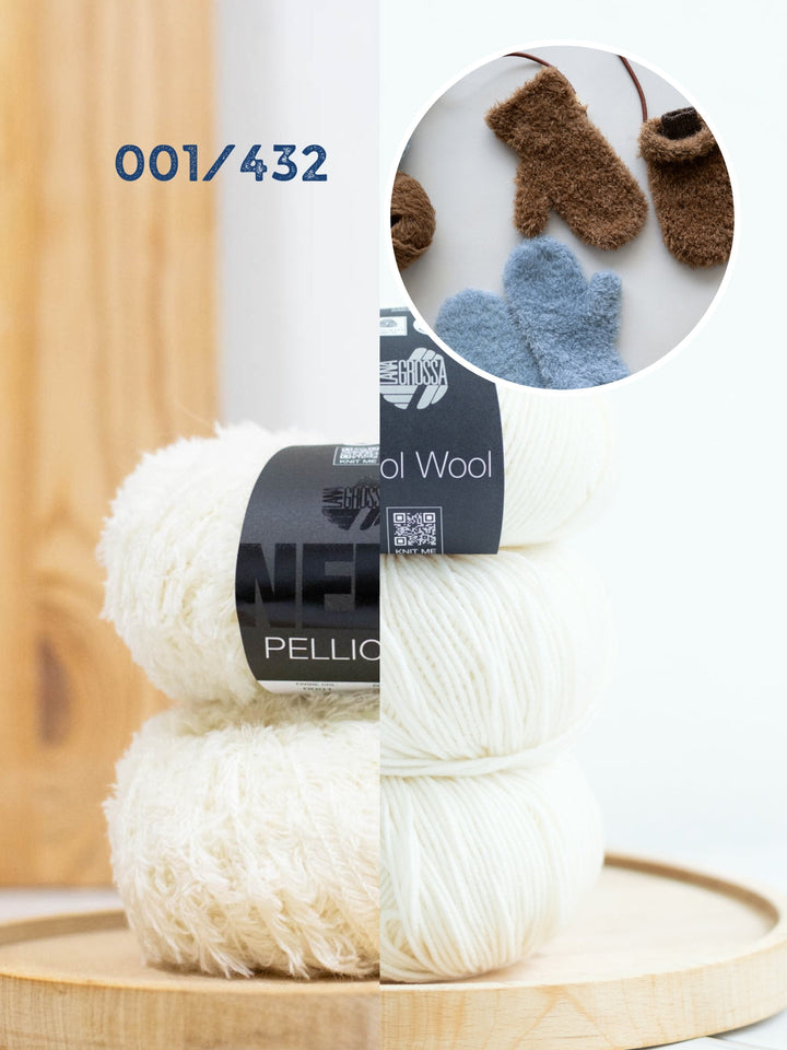 Strickpaket Pelliccia &amp; Cool Wool Fäustlinge