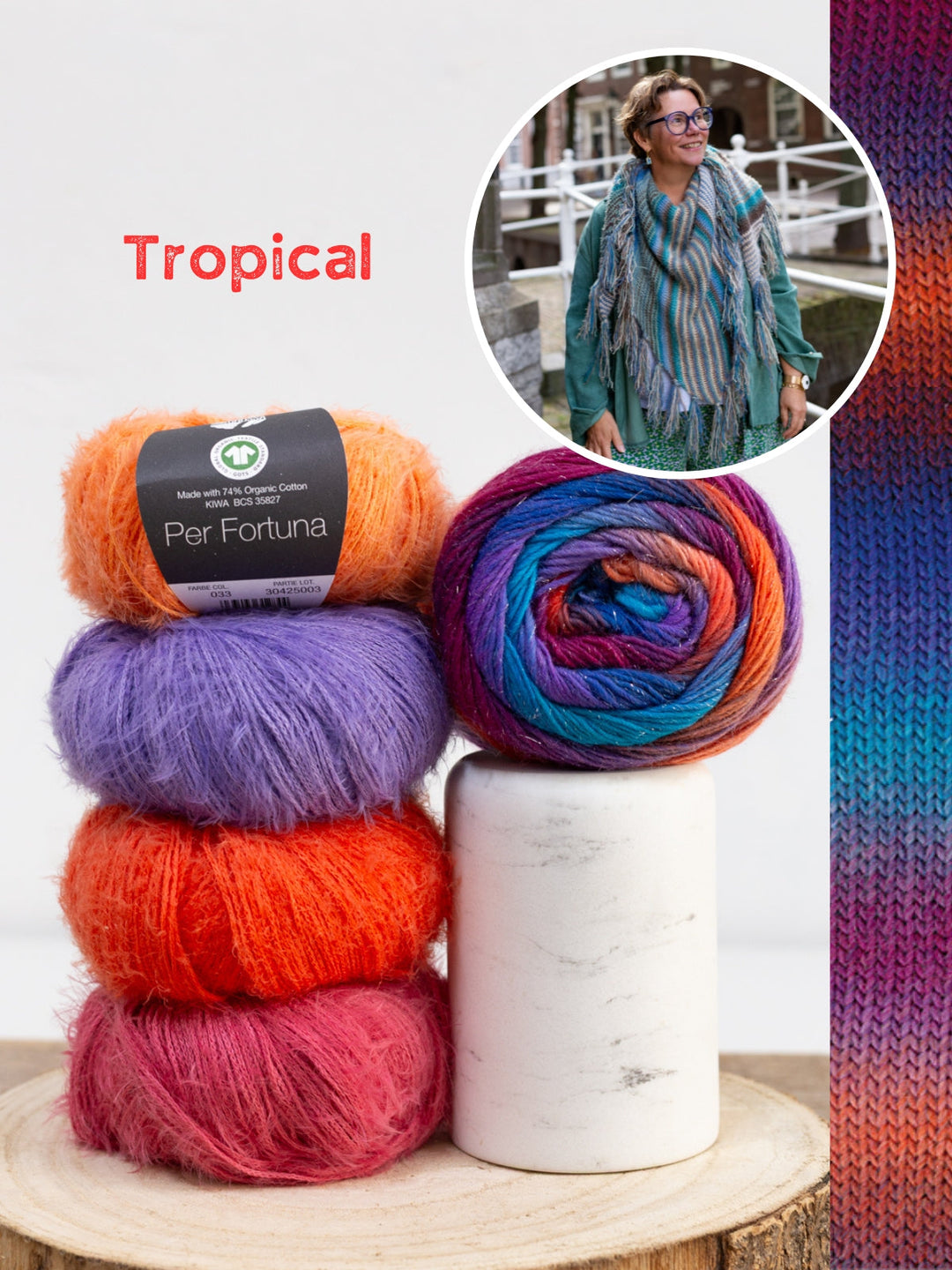 Tunesisches Häkelpaket Over The Rainbow Tuch