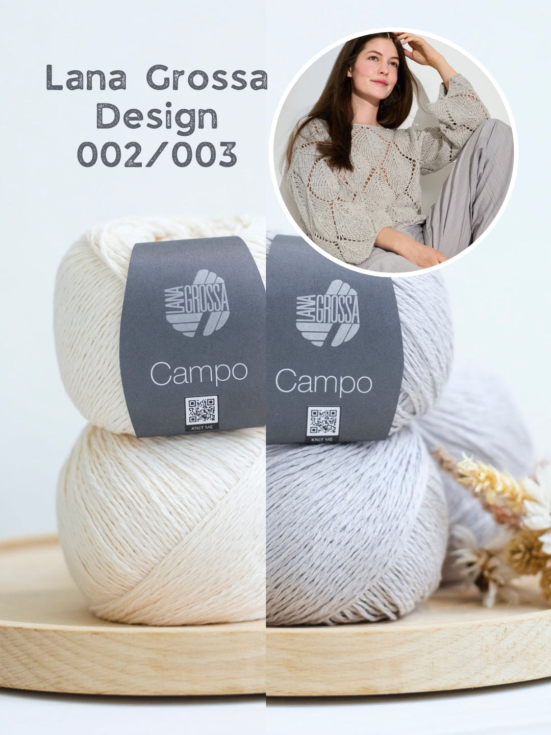 Strickpaket Campo Pullover mit Blattmuster