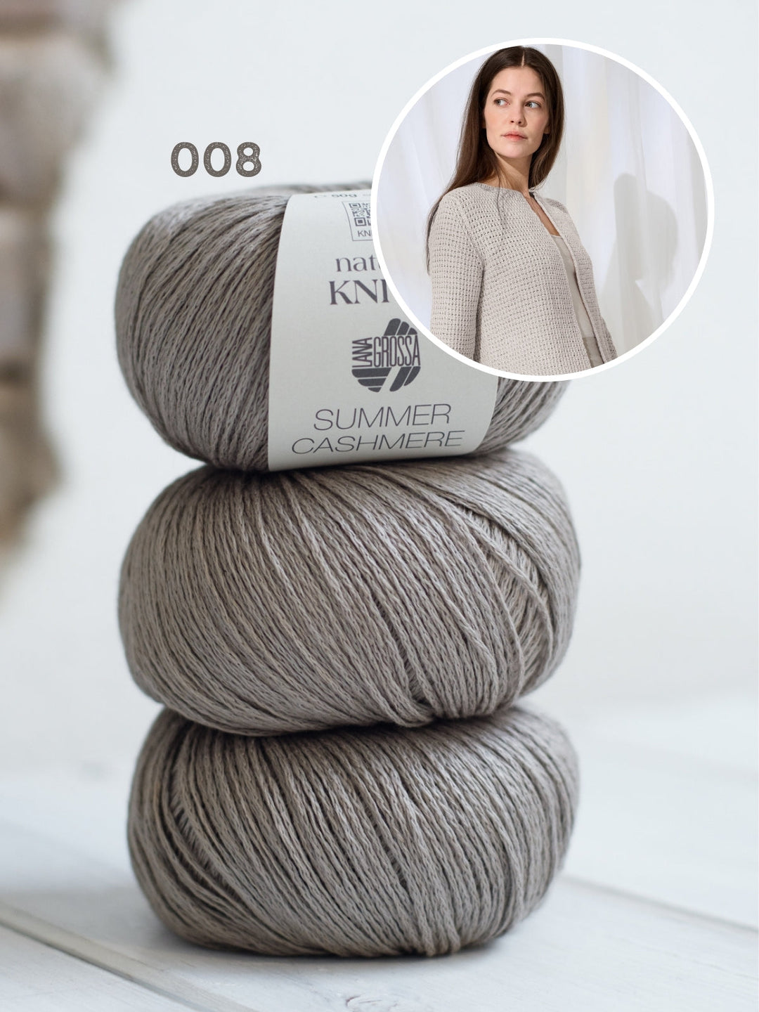 Strickpaket Summer Cashmere Strickjacke mit Abgehobenen Maschen
