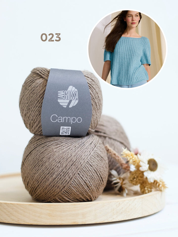 Strickpaket Campo Shirt mit kleinen Zöpfen