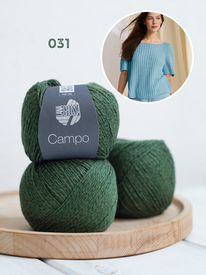Strickpaket Campo Shirt mit kleinen Zöpfen