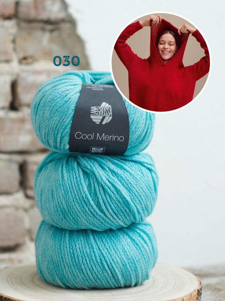 Strickpaket Cool Merino Kapuzenpullover