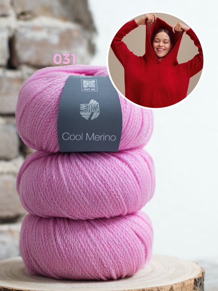 Strickpaket Cool Merino Kapuzenpullover