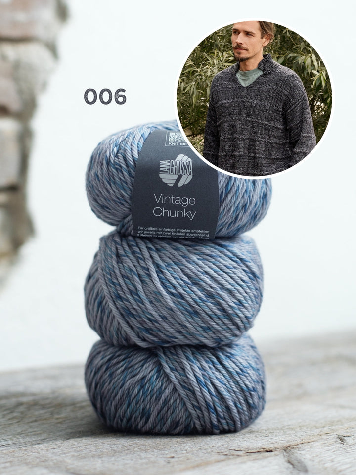 Strickpaket Vintage Chunky Pullover für ihn