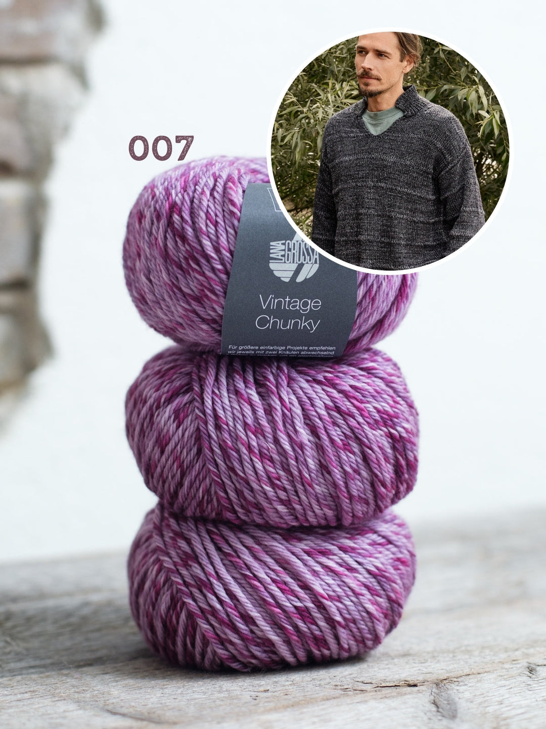 Strickpaket Vintage Chunky Pullover für ihn
