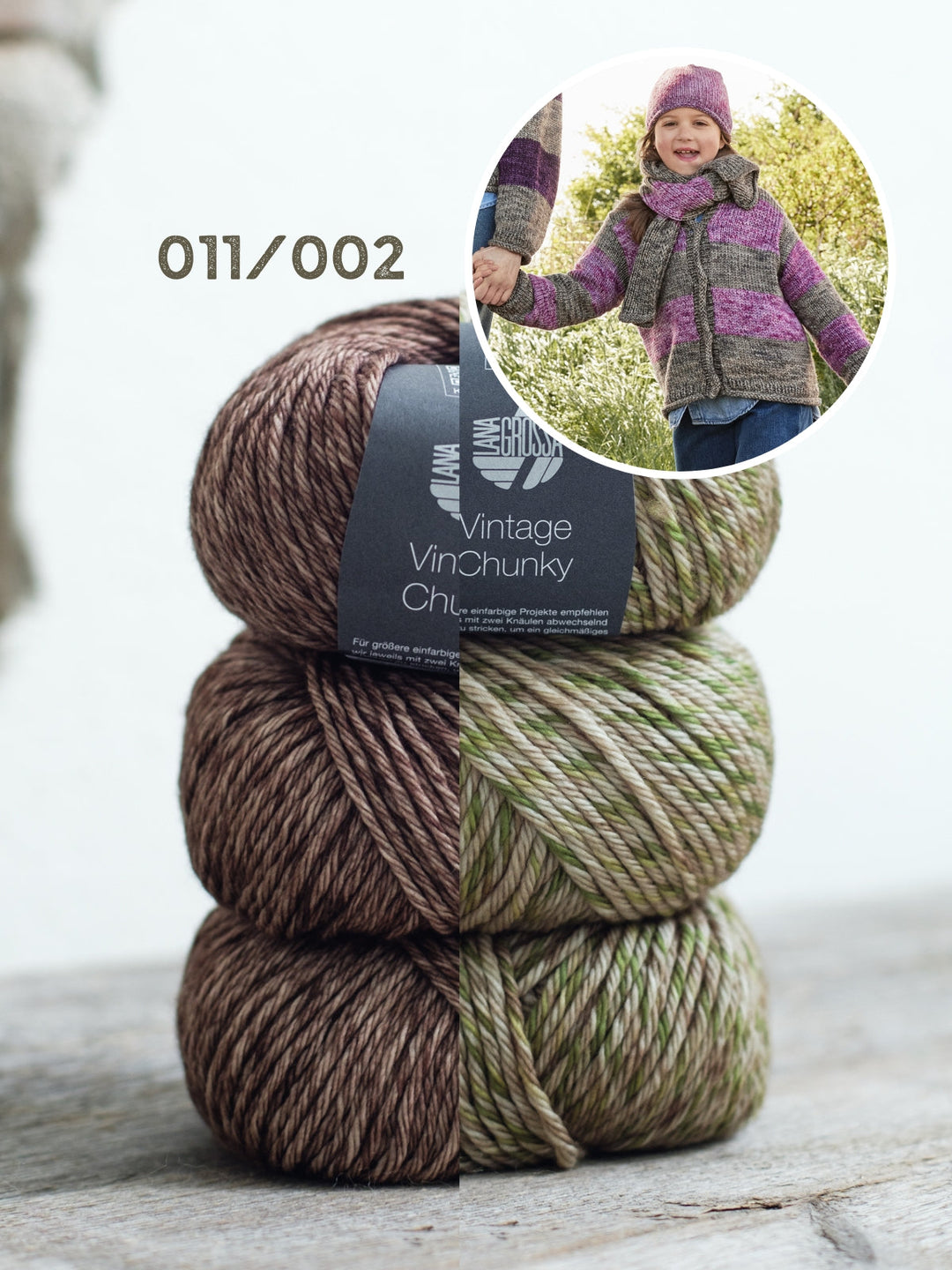 Strickpaket Vintage Chunky Streifenschal – Kids