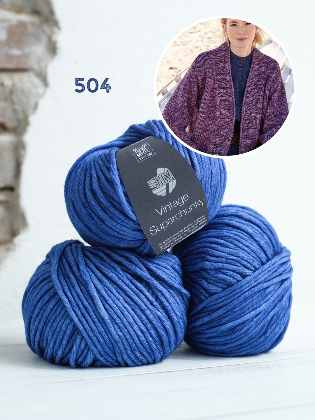 Strickpaket Vintage Superchunky Top-down-Jacke
