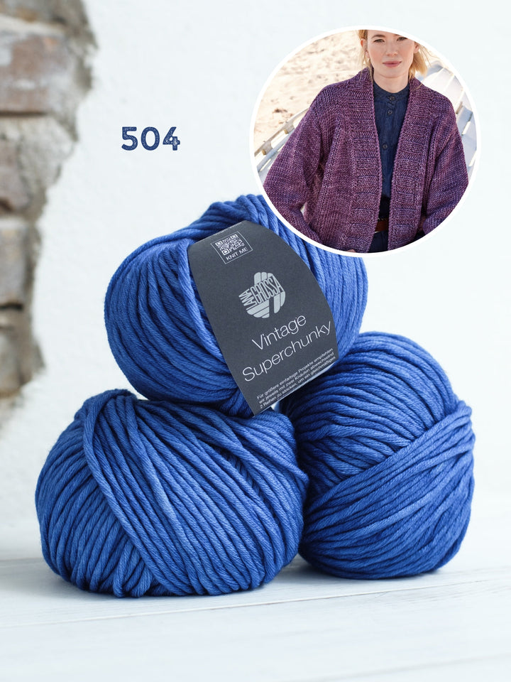 Strickpaket Vintage Superchunky Top-down-Jacke