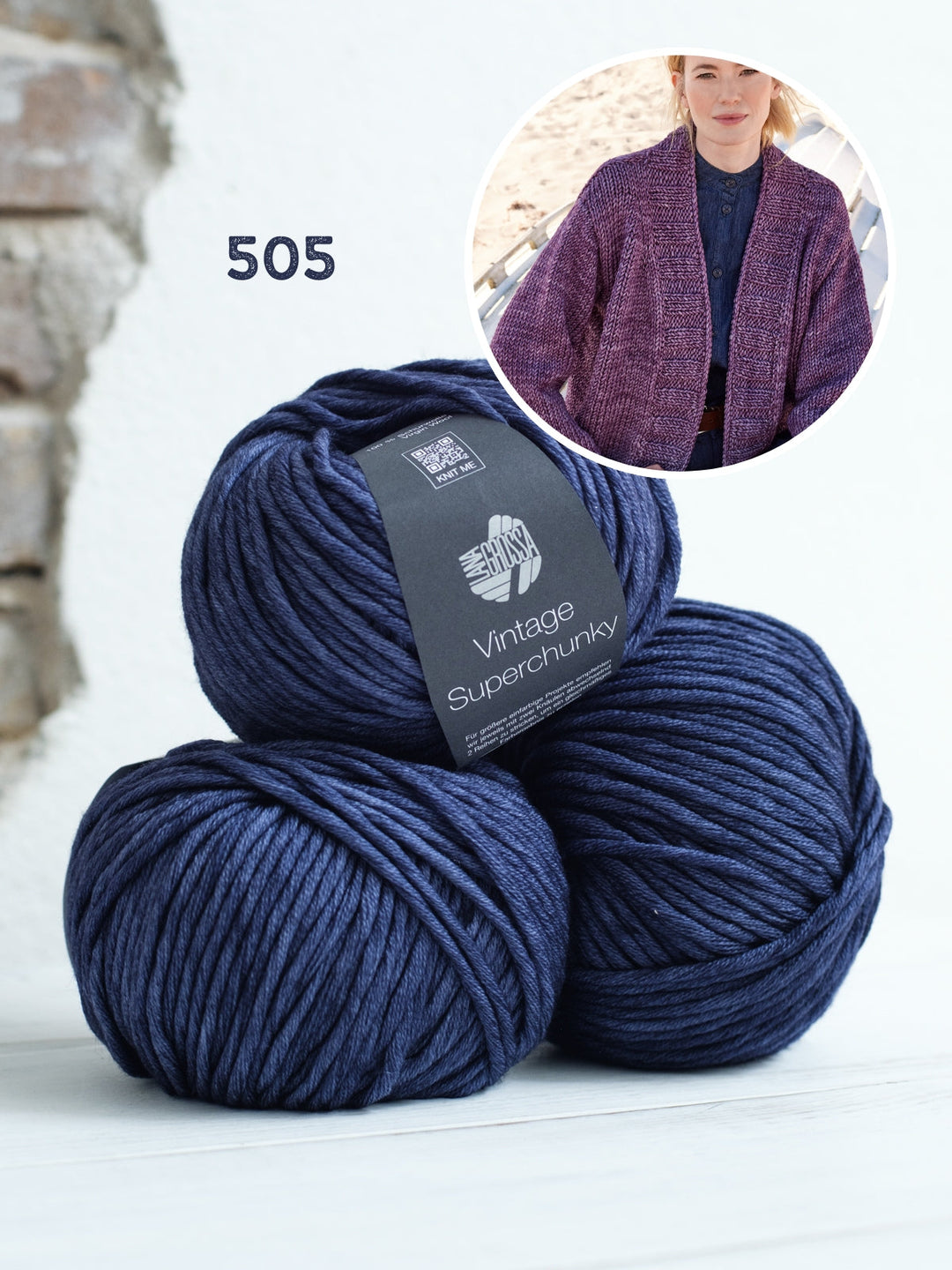 Strickpaket Vintage Superchunky Top-down-Jacke