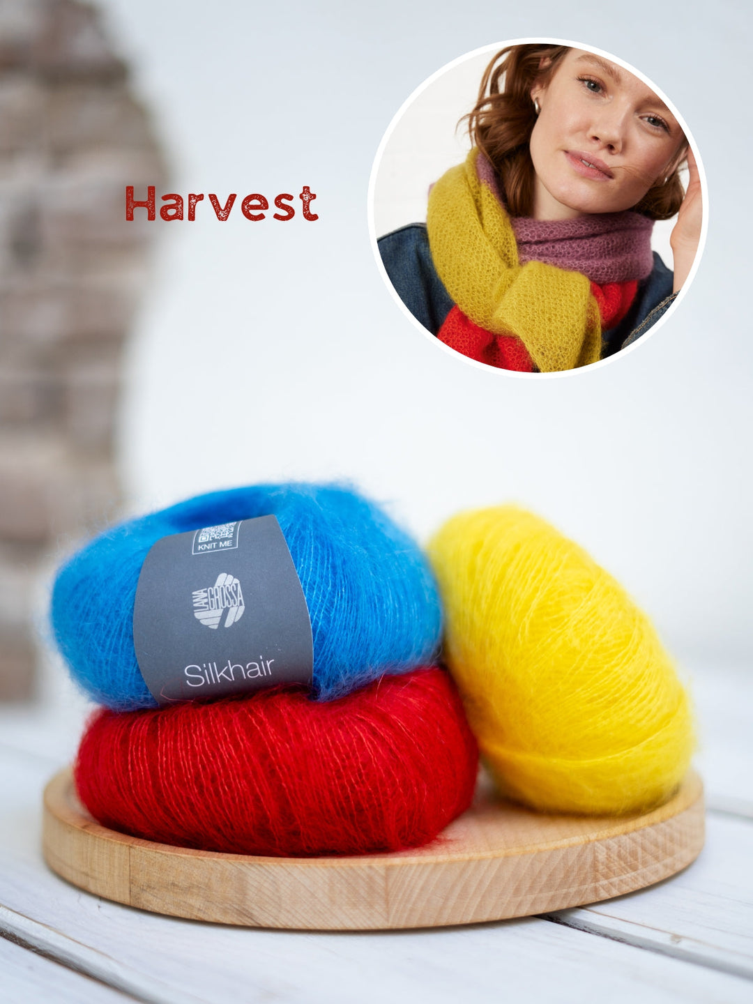 Strickpaket Silkhair Colorblock-Schal