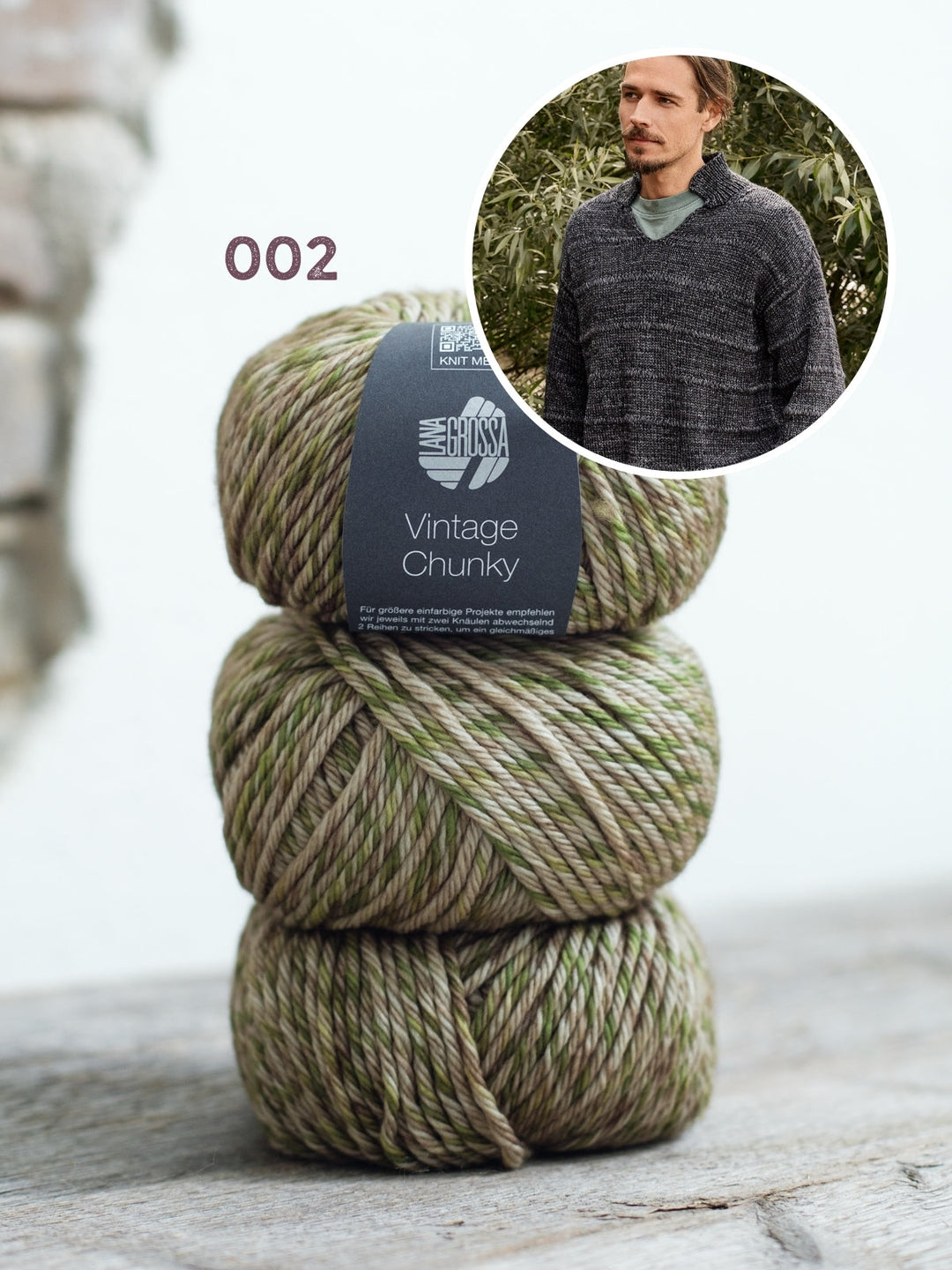 Strickpaket Vintage Chunky Pullover für ihn
