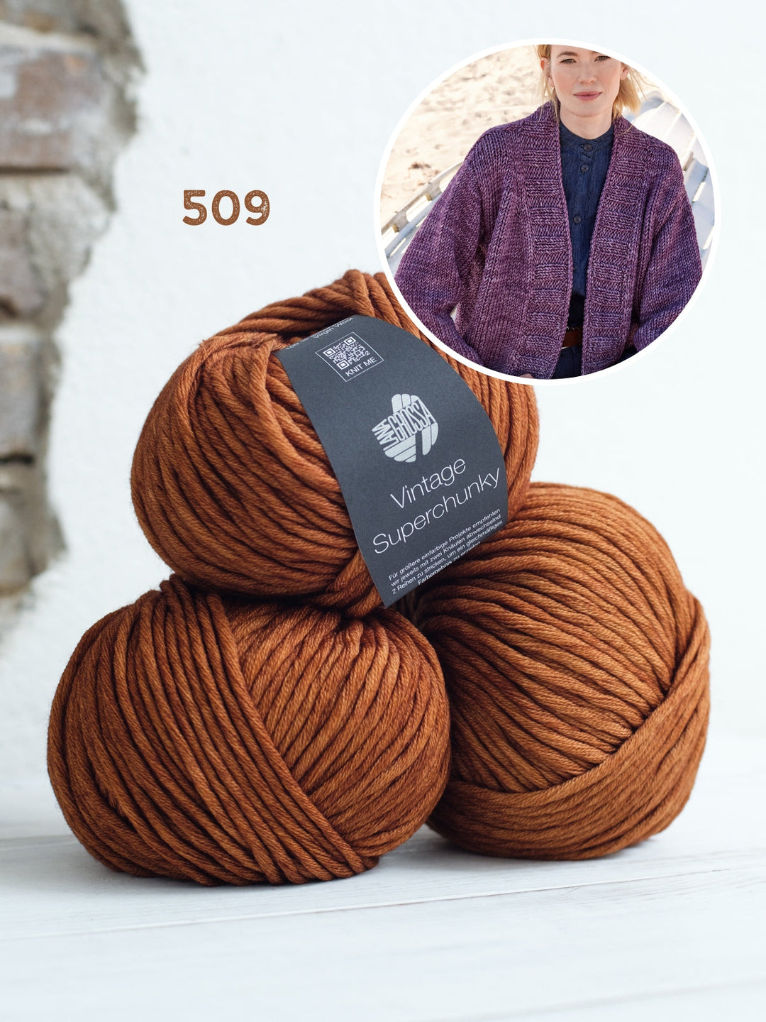 Strickpaket Vintage Superchunky Top-down-Jacke