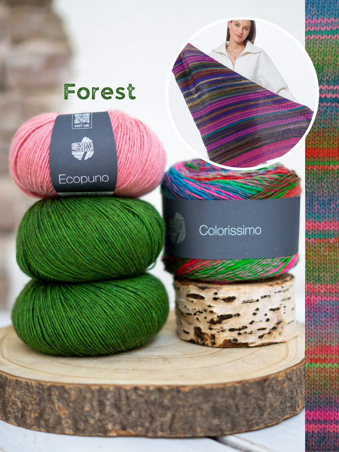 Strickpaket Colorissimo &amp; Ecopuno Dreieckstuch