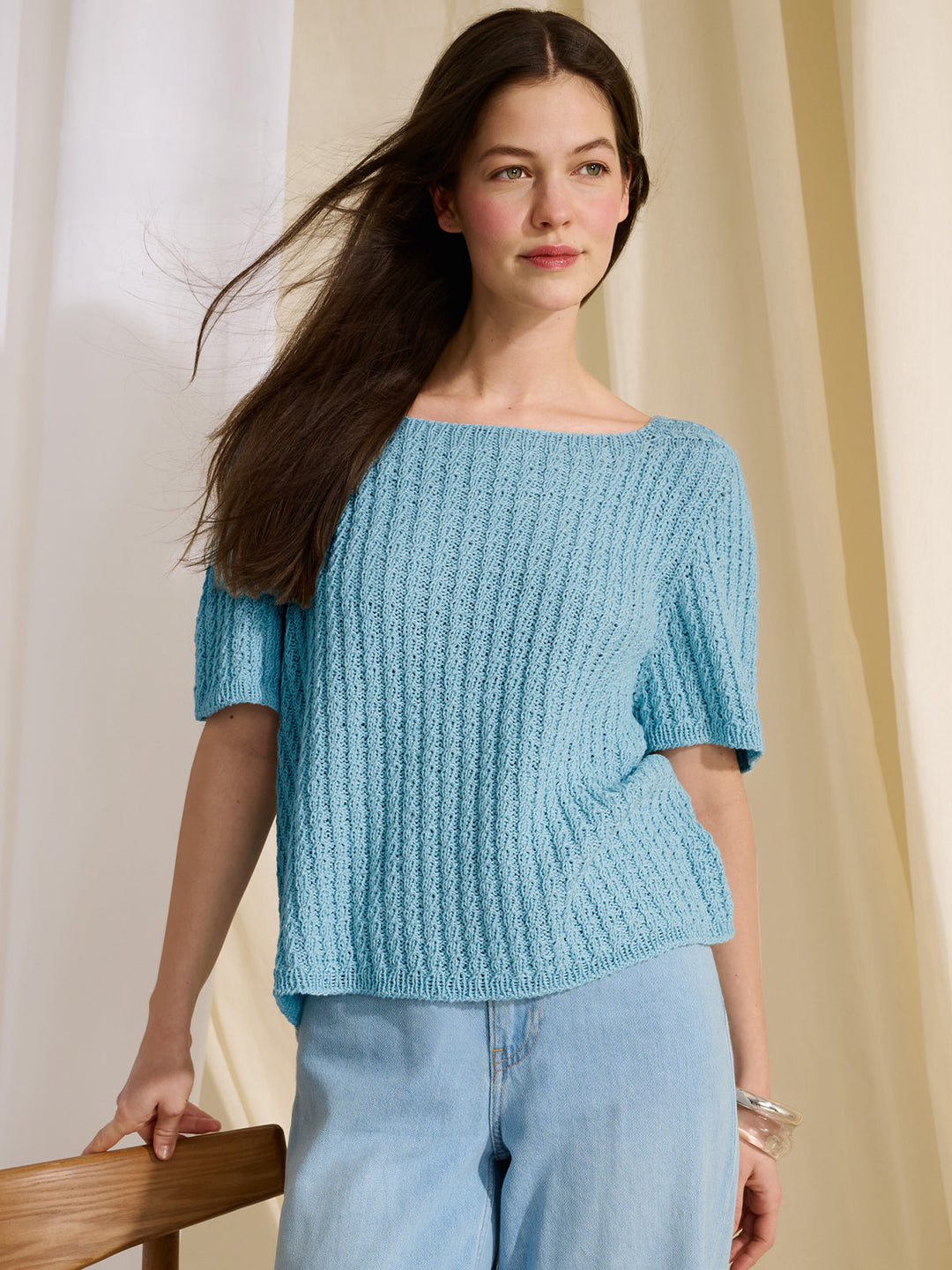 Strickpaket Campo Shirt mit kleinen Zöpfen