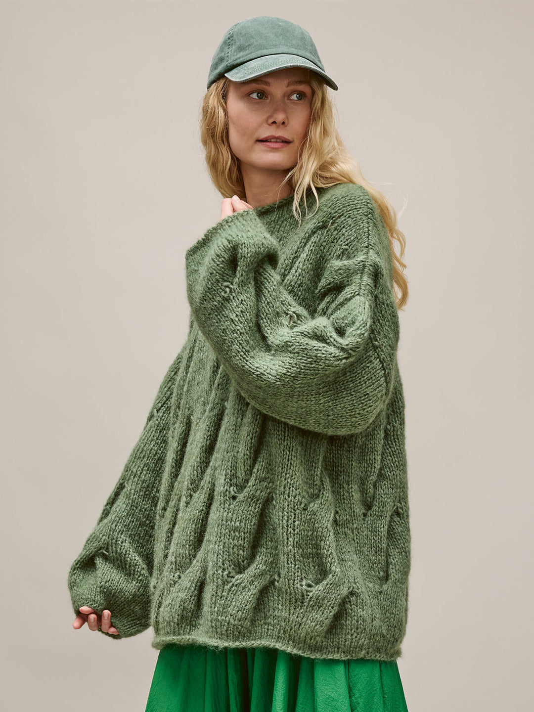 Strickpaket Mohair Di Gio Oversized Zopfpullover