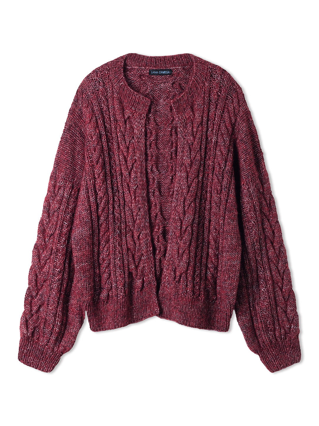 Strickpaket Natural Alpaca Pelo Zopfmusterjacke – Top-down