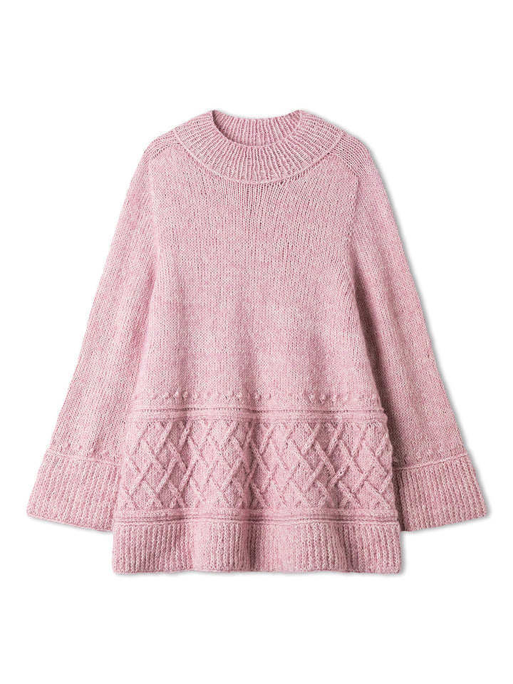 Strickpaket Natural Alpaca Pelo langer Pullover – Top-down