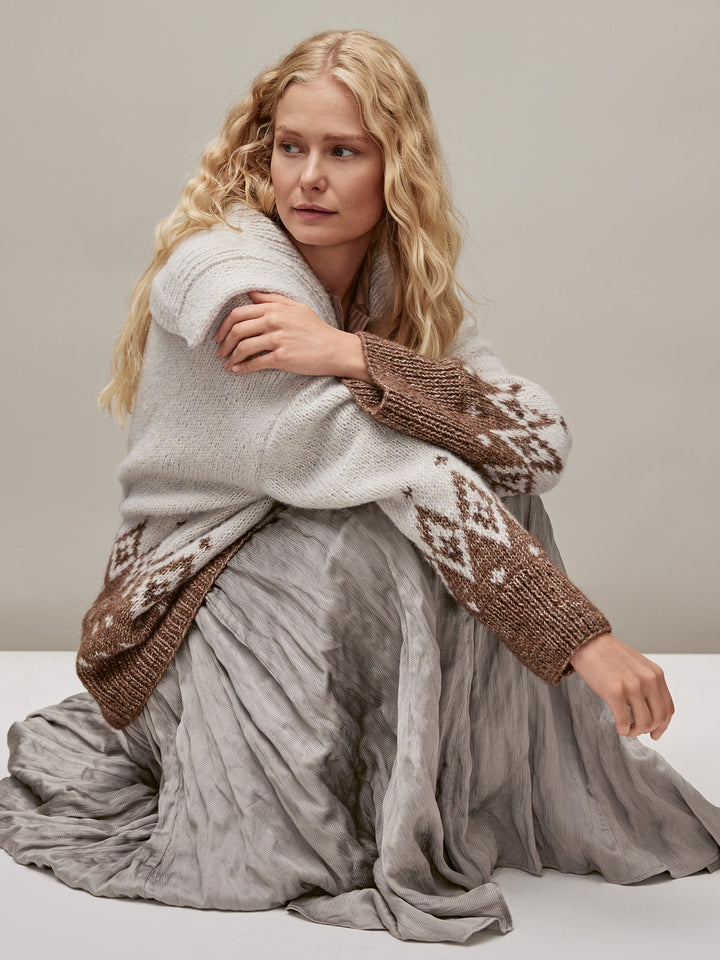 Strickpaket Natural Alpaca Pelo Glamour Raglanjacke