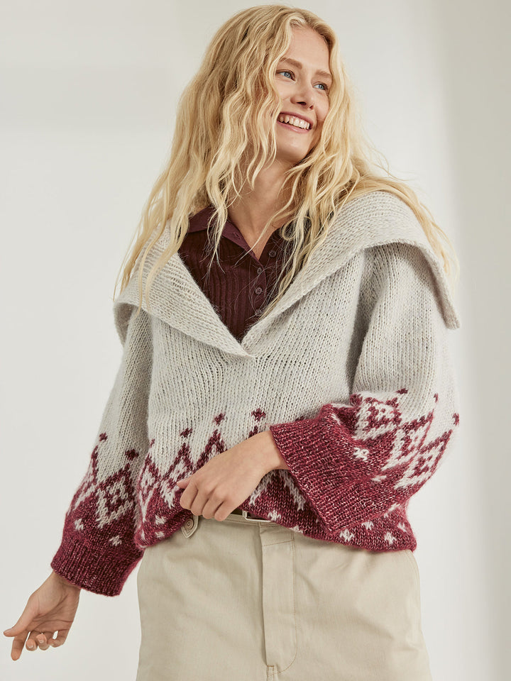 Strickpaket Natural Alpaca Pelo Glamour Raglanpullover – Top-down