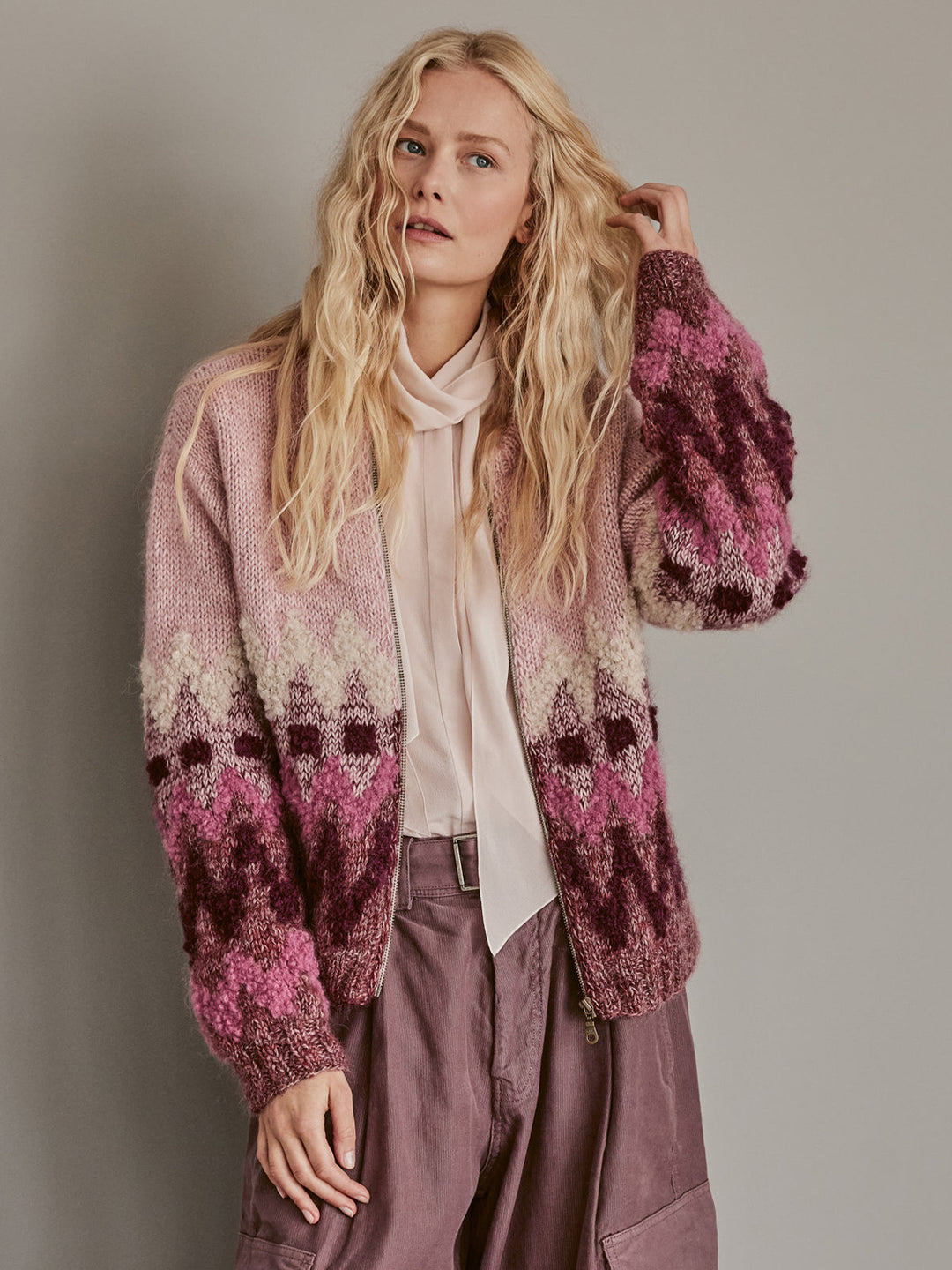 Strickpaket Natural Alpaca Pelo Orsetto Silkhair Jacke
