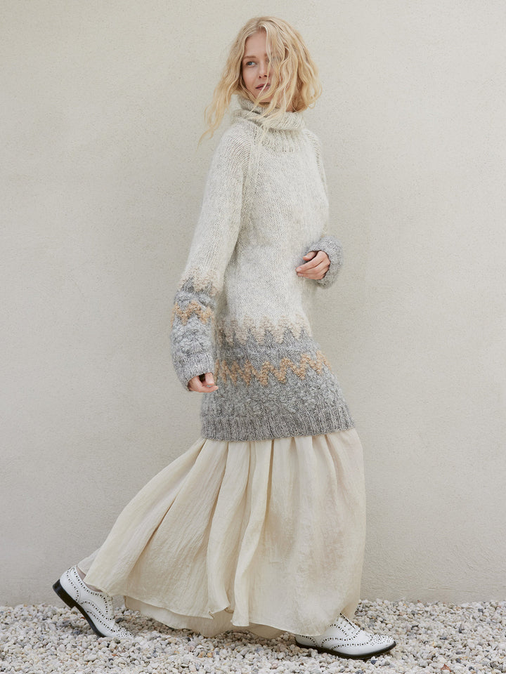 Strickpaket Natural Alpaca Pelo Orsetto Raglanpullover