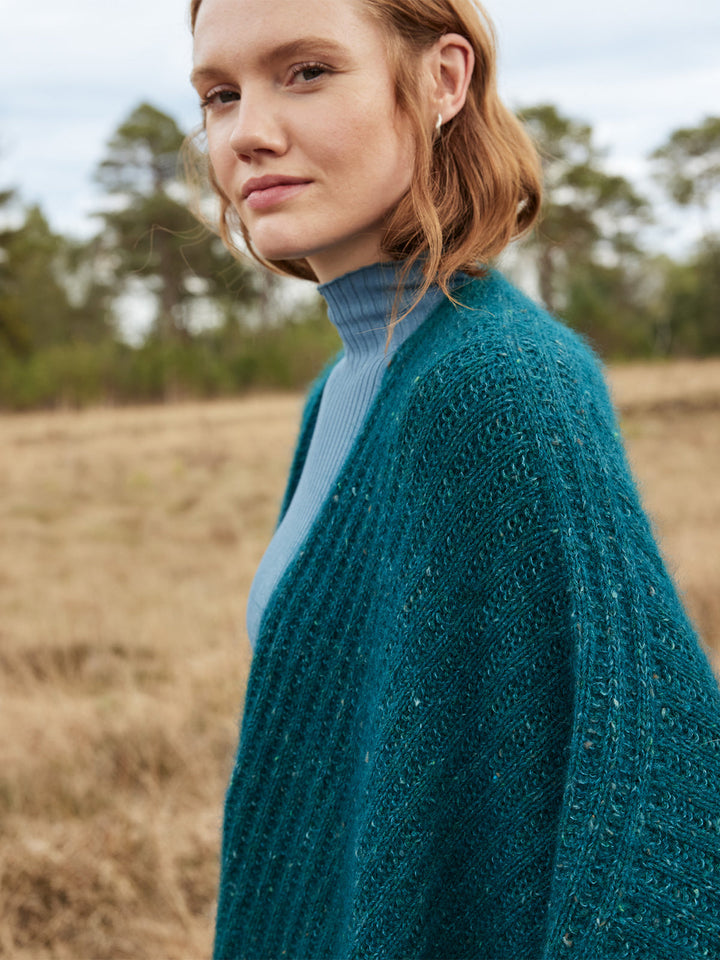 Strickpaket Natural Superkid Tweed &amp; Cashmere 16 Fine Poncho