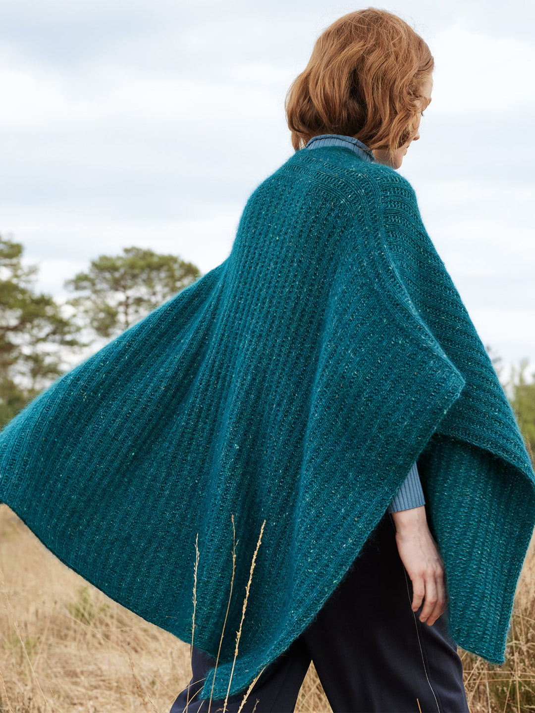 Strickpaket Natural Superkid Tweed &amp; Cashmere 16 Fine Poncho