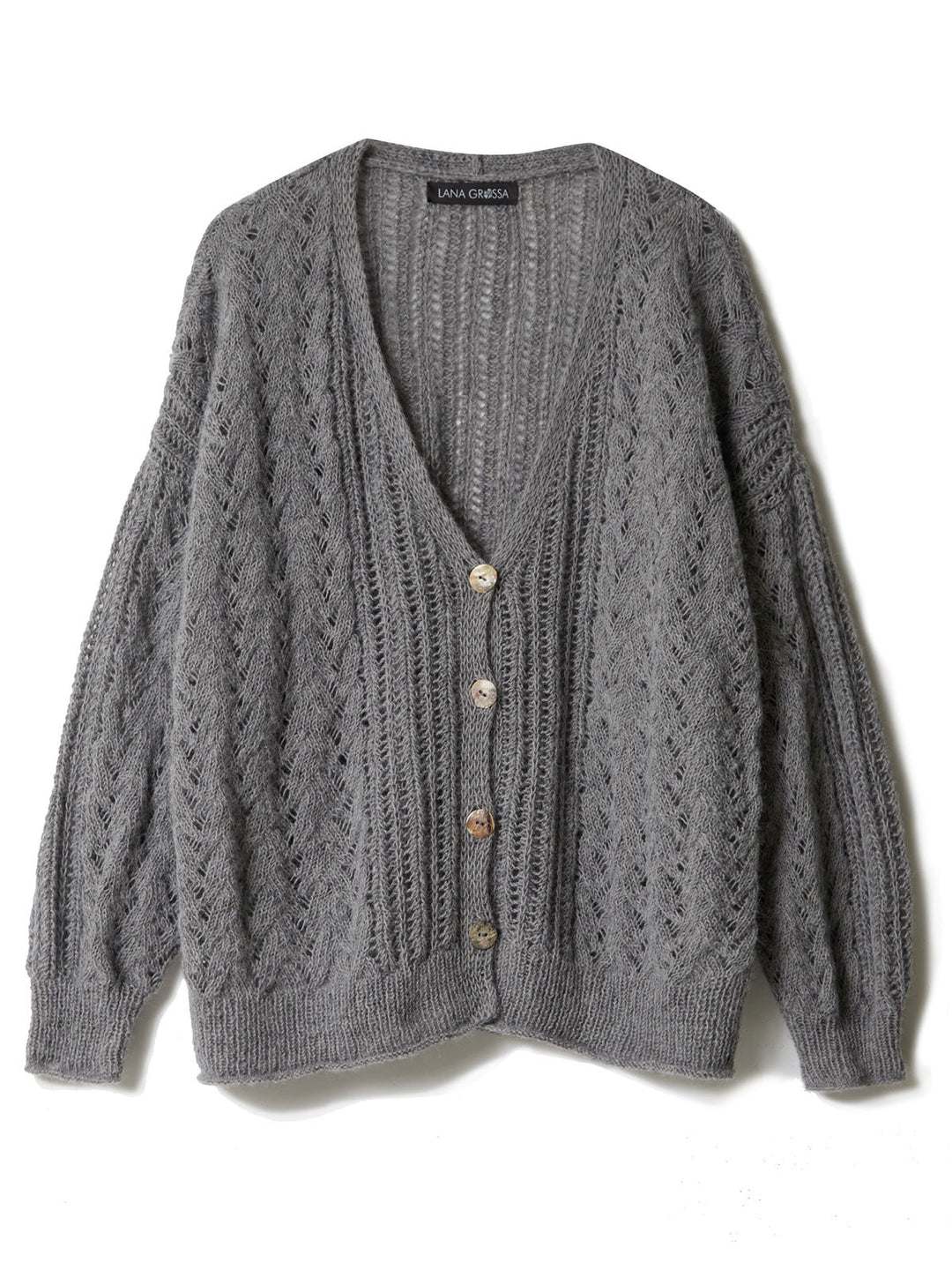 Strickpaket Ecopuno Jacke im Ajourmuster