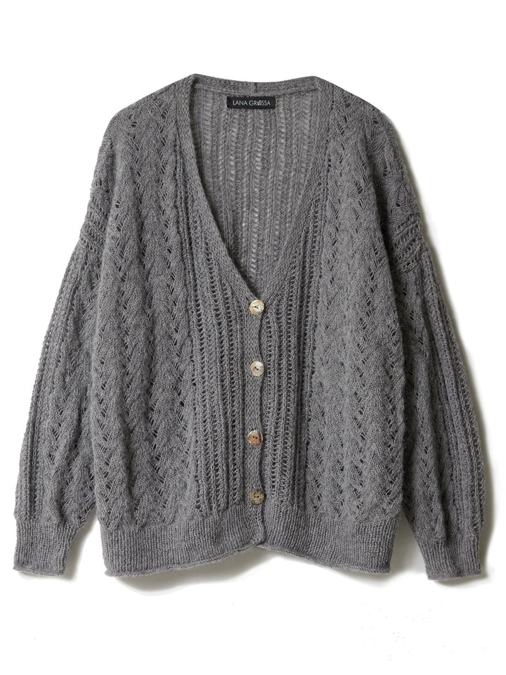 Strickpaket Ecopuno Jacke im Ajourmuster