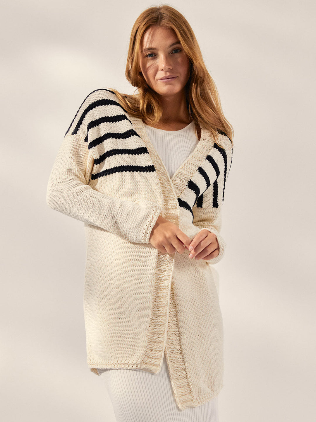 Strickpaket Promessa Cardigan mit Streifen