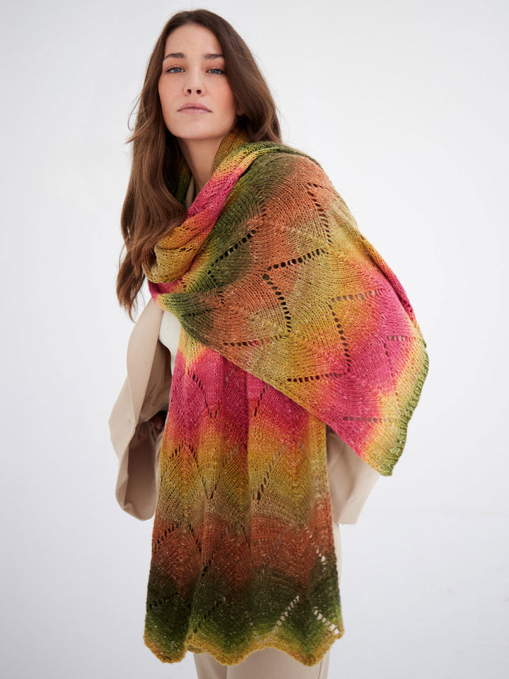 Strickpaket Cotonella Tuch im Wellenmuster