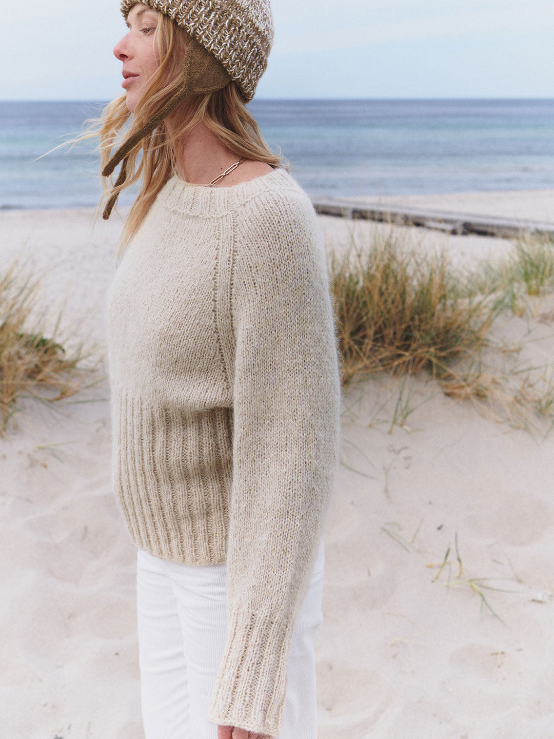 Strickpaket Setasuri Top-Down Rippenraglanpullover