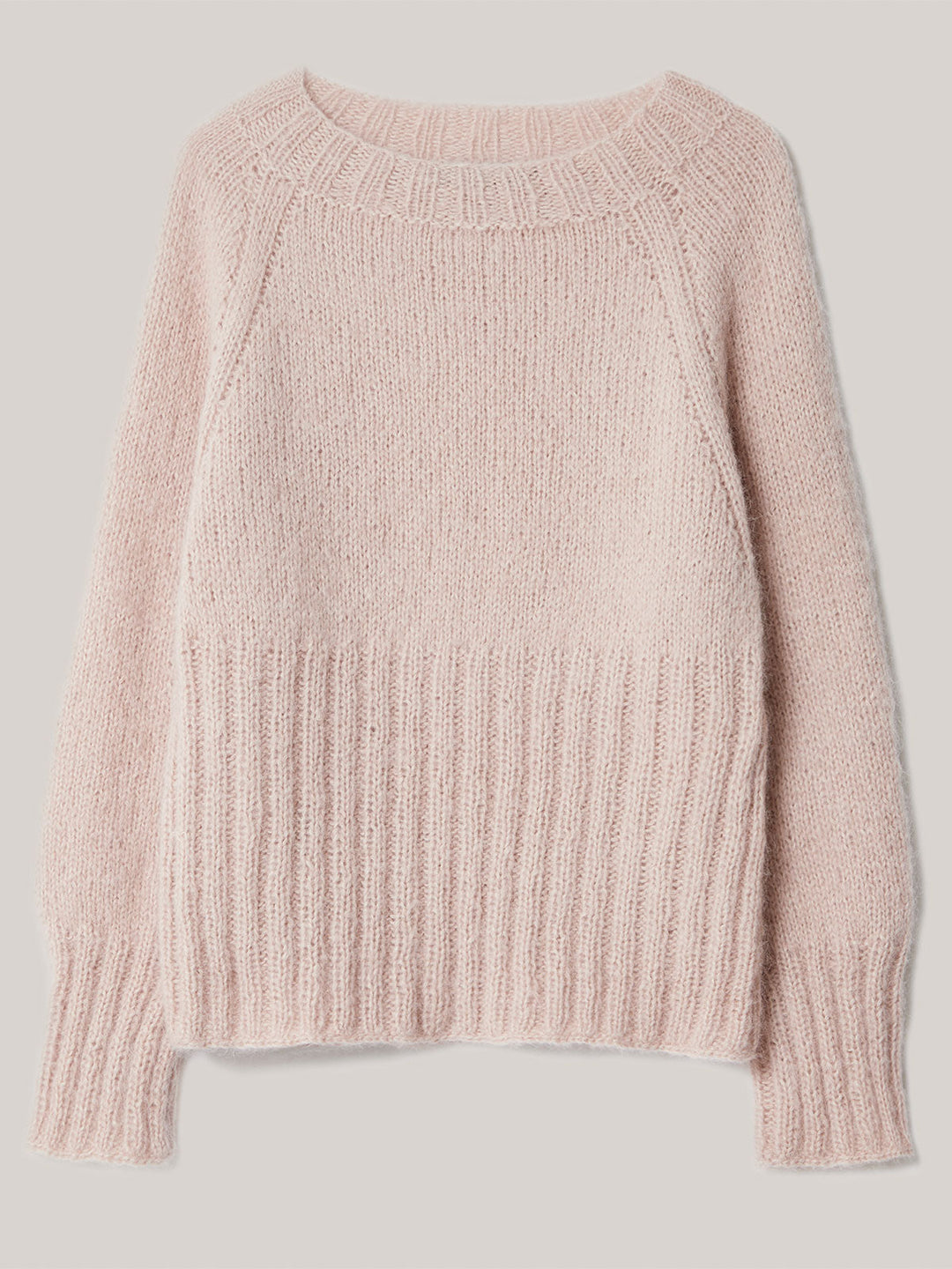 Strickpaket Setasuri Top-Down Rippenraglanpullover