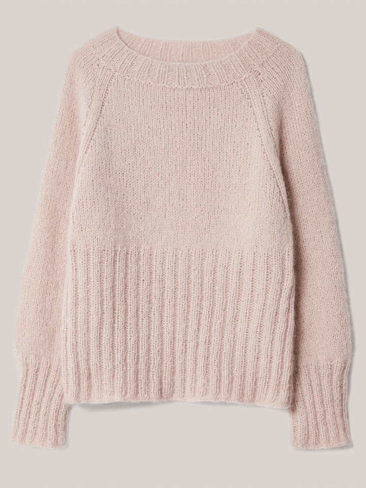 Strickpaket Setasuri Top-Down Rippenraglanpullover