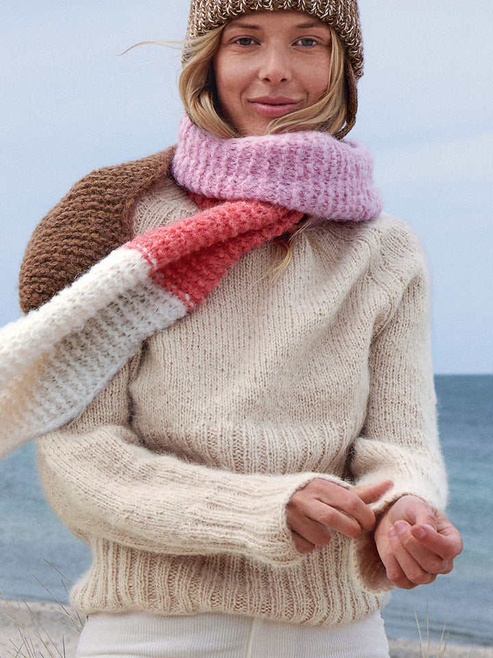 Strickpaket Setasuri Top-Down Rippenraglanpullover