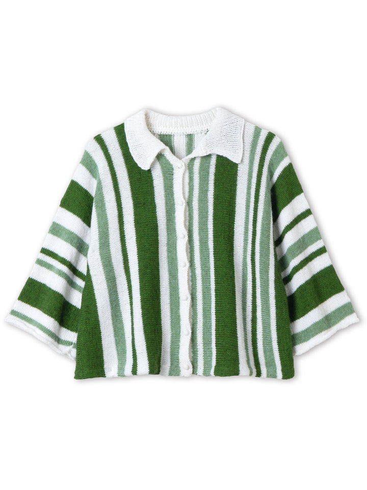 Strickpaket Ecopuno Poloshirt mit Streifen