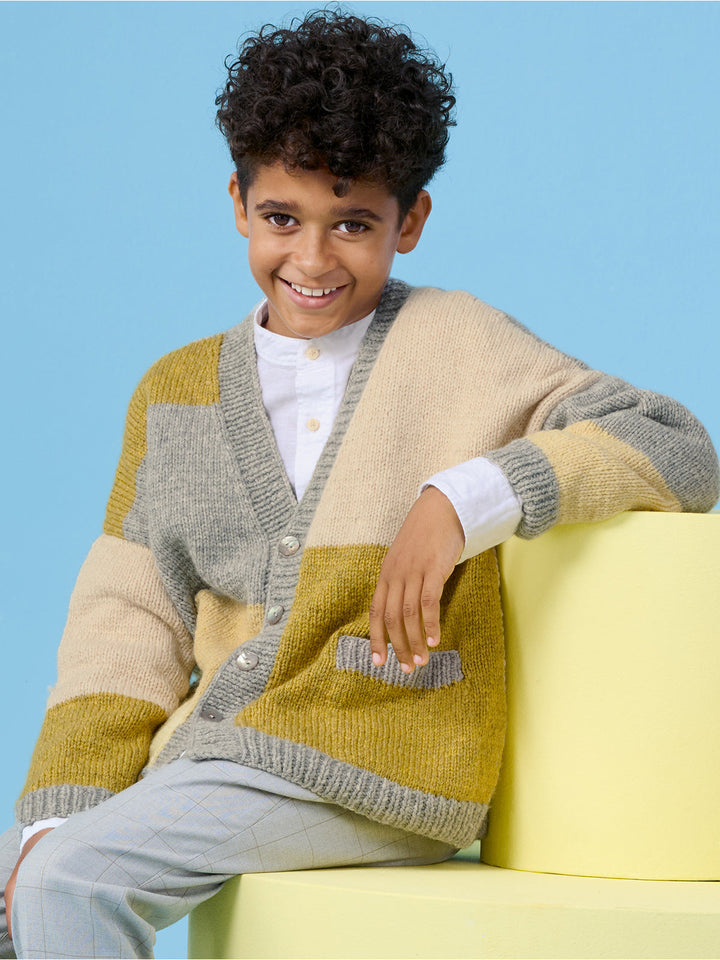 Strickpaket Cool Merino Color-Block-Jacke