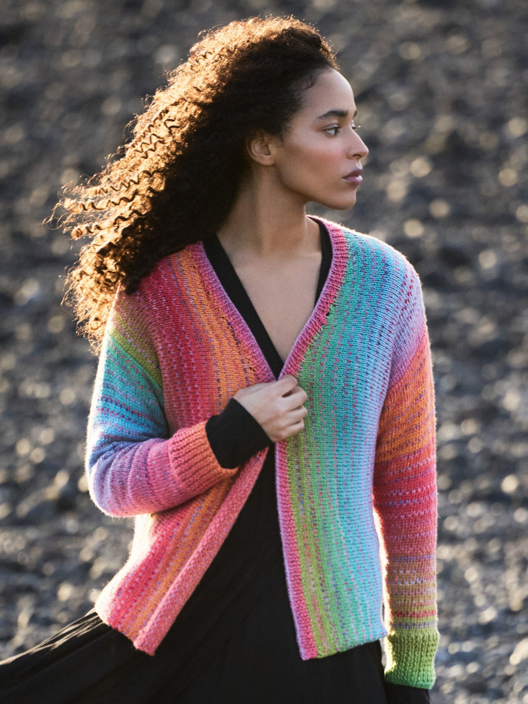 Strickpaket Cotonella &amp; Cotonella Multi Jacke mit Karomuster
