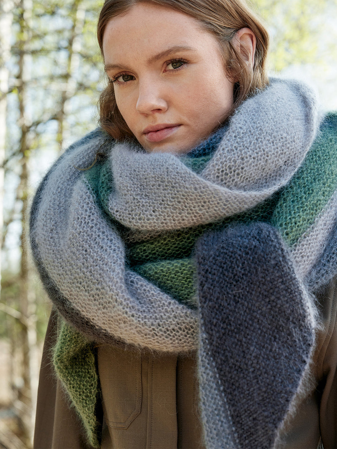 Strickpaket Silkhair geometrischer Stola