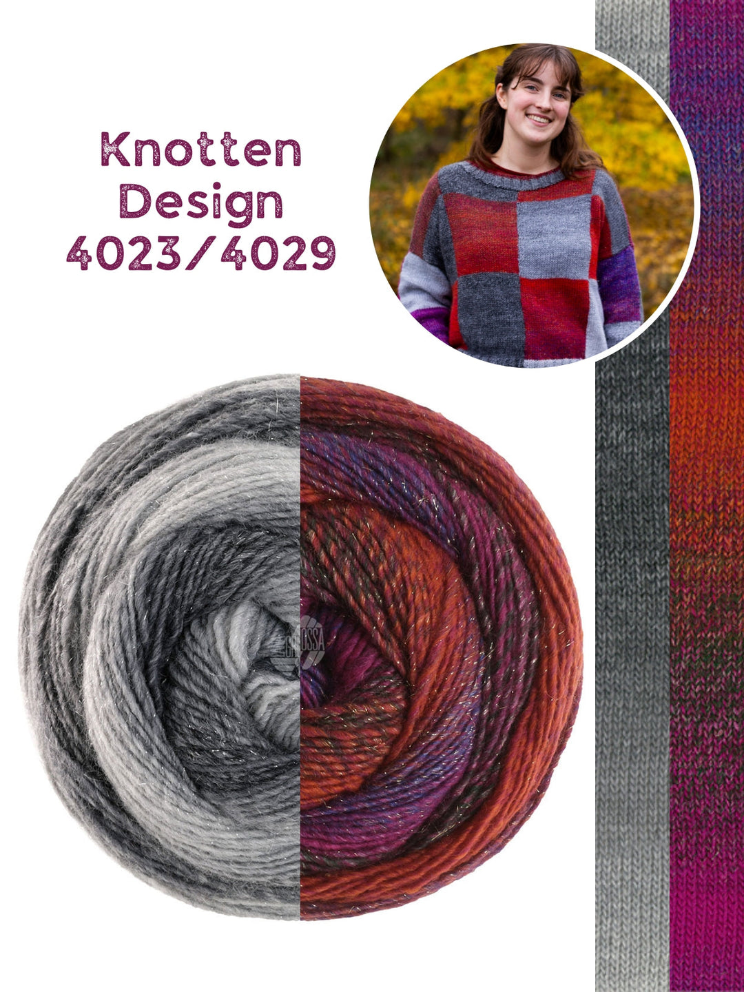 Strickpaket Gomitolo Gala Karo-Pullover