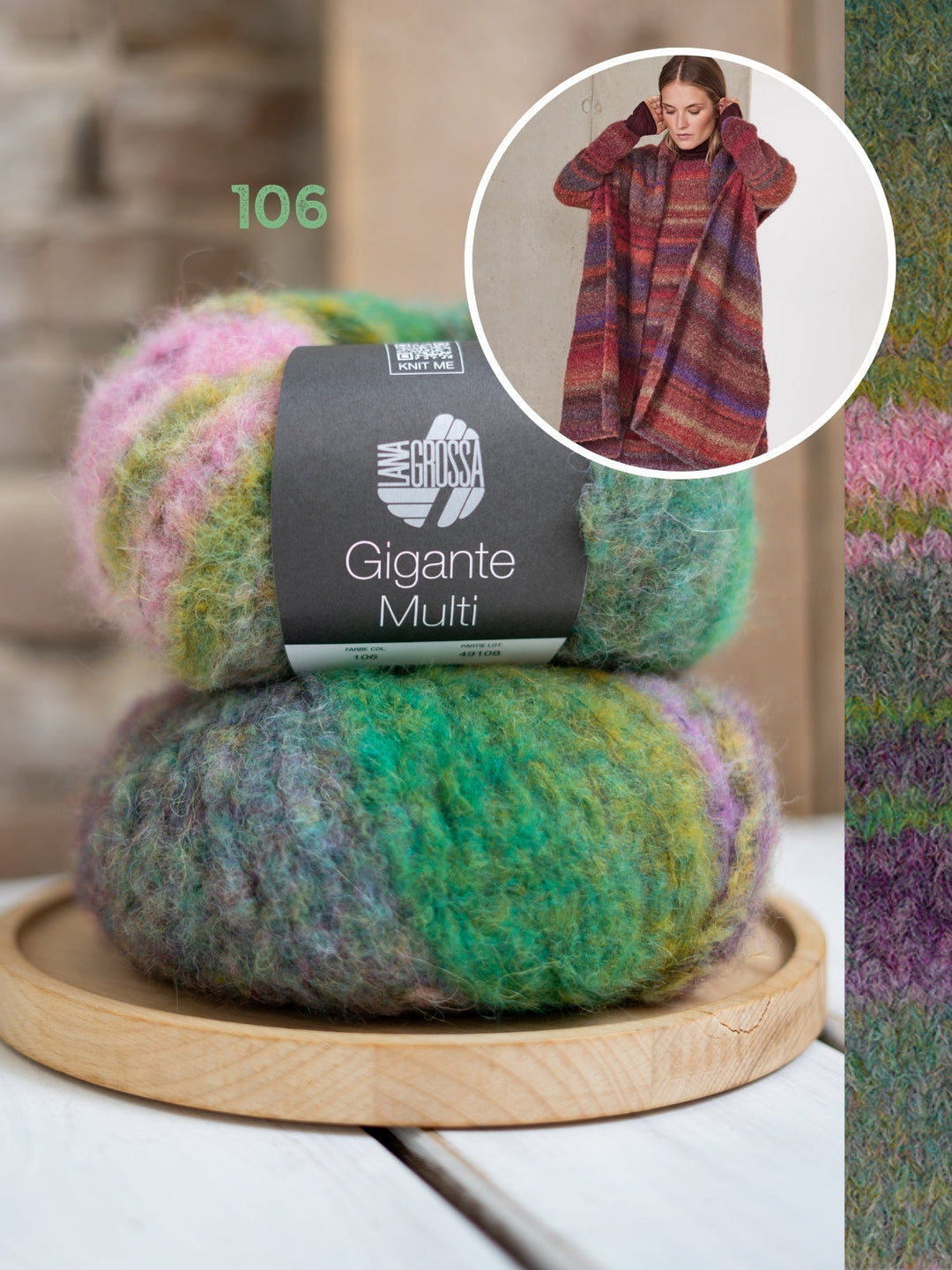 Strickpaket Gigante Multi Top-down Kleid
