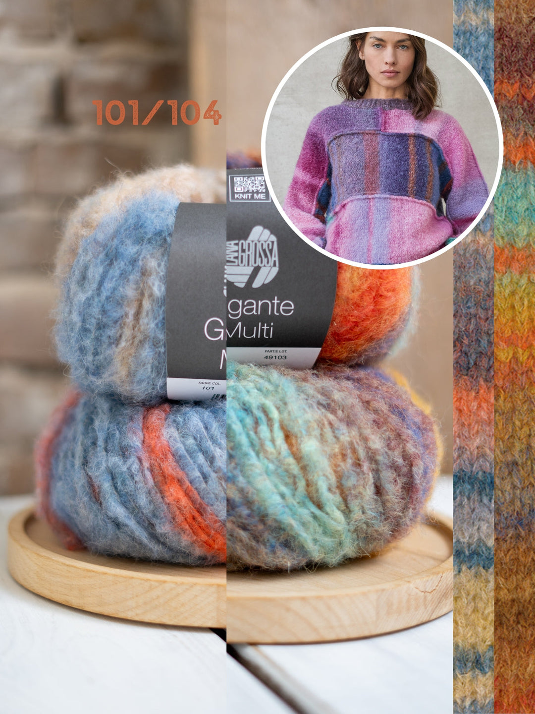 Strickpaket Gigante Multi Streifenpullover