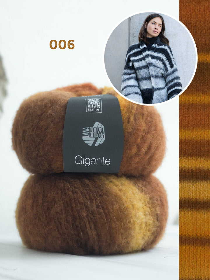 Strickpaket Gigante Mantel im Rippenmuster