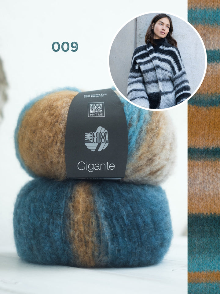 Strickpaket Gigante Mantel im Rippenmuster