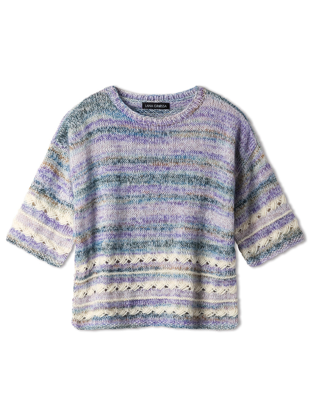 Strickpaket Ecopuno Cottonhair Summer Softness Shirt mit Diagonalmuster