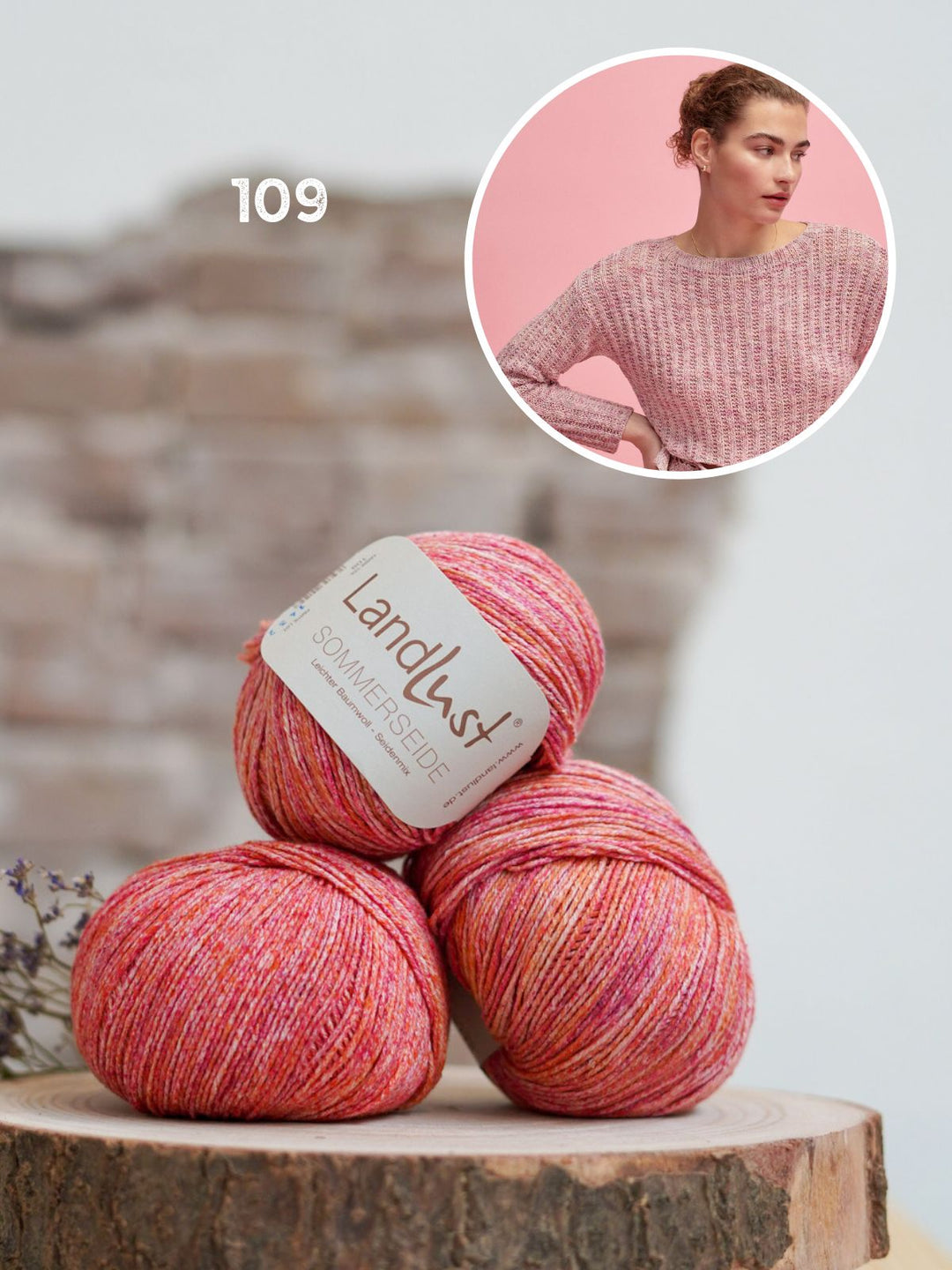 Strickpaket Sommerseide Pullover mit Häkelborte