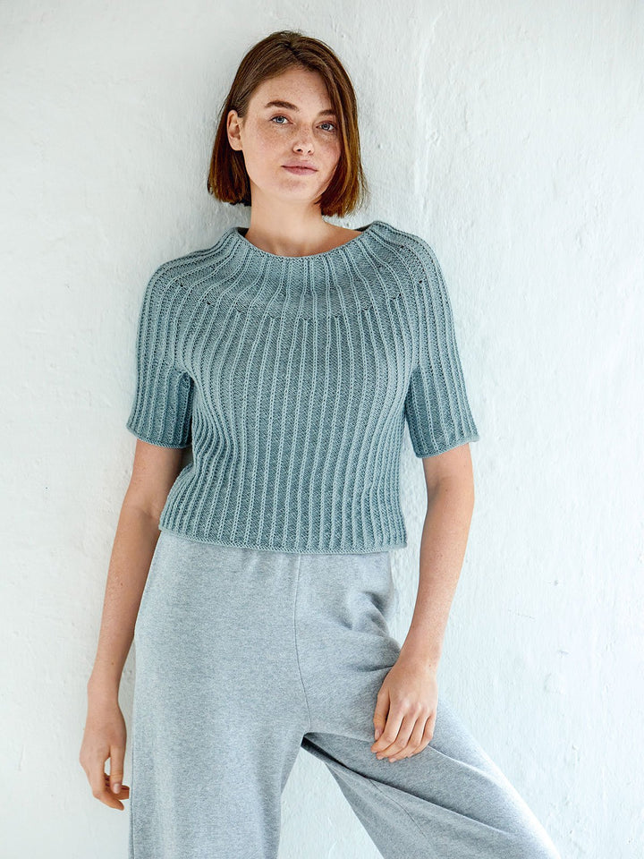 Strickpaket Cool Wool Pullover mit Rundpasse - kurze Ärmel